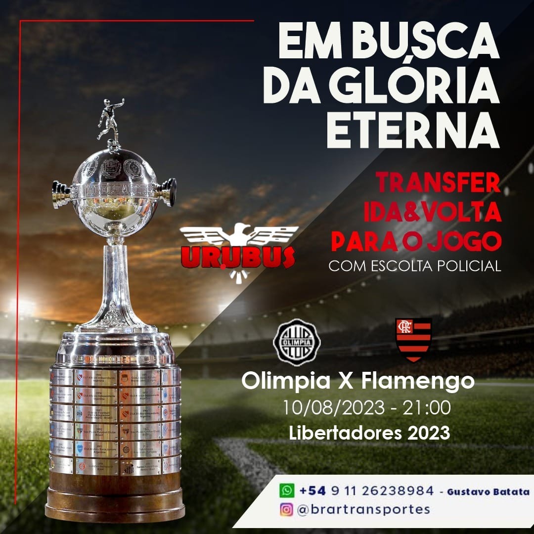 FLAMENGO X Olimpia (Paraguai) - Oitavas de final da Libertadores da América  2023 - 1 jogo em Porto Alegre - Sympla